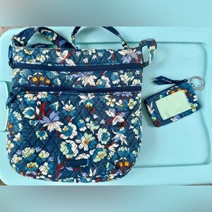 Vera Bradley Triple Zip Hipster Crossbody Bag with matching wallet ID case